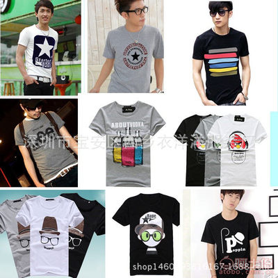 【廠家男裝庫存清倉地?cái)偰惺慷绦銽恤時尚韓版印花棉質(zhì)男式T恤L199】深圳市寶安區(qū)西鄉(xiāng)衣洋洋服裝廠 - 產(chǎn)品庫
